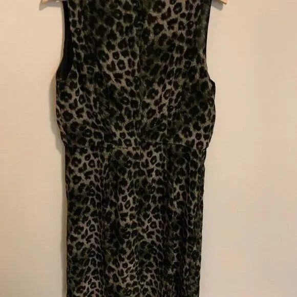 APT 9 Womens Size 12 Dress Chiffon Leopard Print Zipper Back Knee Length - Picture 5 of 7